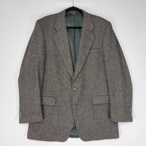 JOS A BANK Men's Tweed Sport Coat Blazer Two Button‎ Brown Herringbone Wool 44XL